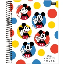 Caderno Espiral Mickey Mouse Libras Branco 10 Mat. 160 Fls. - Foroni