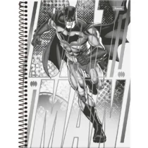 Caderno Espiral Batman Branco 10 Mat. 160 Fls. - Foroni
