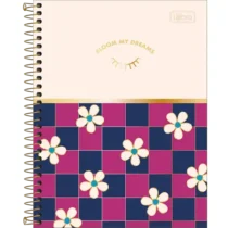 Caderno Check Pop Rosa/Roxo 80 Folhas - Tilibra