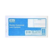 RECIBO COMERCIAL C/ CANHOTO 206 MM X 105 MM C/ 50 FLS. - TILIBRA