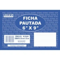 FICHA PAUTADA  6 X 9 229 MM X 153 MM C/ 100 FLS. - SÃO DOMINGOS