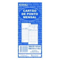 CARTÃO DE PONTO MENSAL 86 MM X 180 MM C/ 100 FLS. - SÃO DOMINGOS
