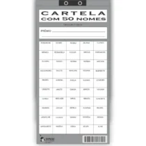 CARTELA DE RIFA DE NOME C/ 50 NOMES UN. - TAMOIO