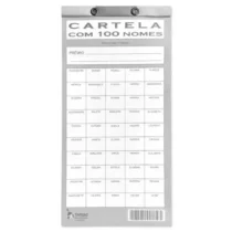 CARTELA DE RIFA DE NOME C/ 100 NOMES UN. - TAMOIO