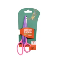Tesoura Escolar De Picotar Rosa E Roxo - Leo &Amp