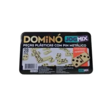 Dominó C/ 28 Pçs. C/ Caixa De Lata  - Jogmix