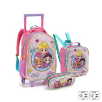 Kit Mochila Com Lancheira E Estojo Glitt Girls - Seanite