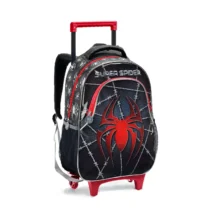 Mochila Infantil Super Spider Com Rodas (Preta) - Seanite