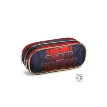 Estojo Infantil Super Spider  C/ 2 Divisória (Azul E Vermelho) - Seanite