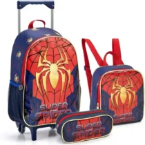 Kit Mochila Com Lancheira E Estojo Super Spider (Azul E Vermelho)  - Seanite