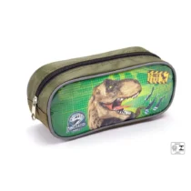 Estojo Infantil Dinossauro  C/ 2 Divisória (Verde Escuro) - Seanite