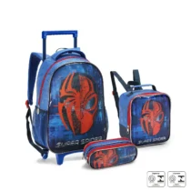 Kit Mochila Com Lancheira E Estojo Super Spider (Azul)  - Seanite