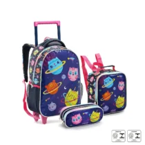Kit Mochila Com Lancheira E Estojo Galáxia - Seanite