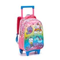 Mochila Infantil Unicórnio Com Rodas (Arco-Íris) - Seanite