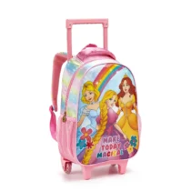 Mochila Infatil Princesa Arco-Íris Com Rodas - Seanite
