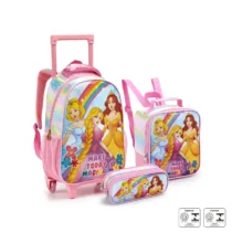 Kit Mochila Com Lancheira E Estojo Princesa Arco-Íris - Seanite