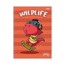 Caderno Brochura Peq. Dinossauro Vermelho C/ Capa Vermelha 80 Fls. - Sd
