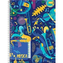 Caderno De Música 80 Folhas Azul - Foroni
