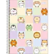 Caderno De 16 Mat. Spice Animais Tom Pastel 256 Fls. - Tilibra