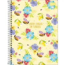 Caderno De 20 Mat. Charme Flores 320 Fls. - Tilibra