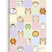 Caderno De 20 Mat. Spice Animais Tom Pastel 320 Fls. - Tilibra