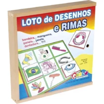 Loto De Desenhos E Rimas Em Mdf C/ 30 Pçs.  - Carlu Brinquedos