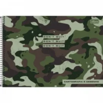 Caderno Cartografia E Desenho Camuflado Verde 80 Fls. - Tilibra
