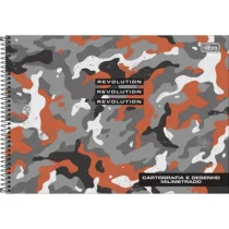 Caderno Cartografia E Desenho Camuflado Vermelho 80 Fls. - Tilibra