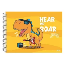 Caderno Cartografia E Desenho Dinossauro Laranja 80 Fls. - Sd