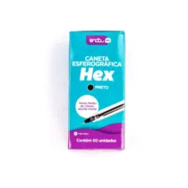 Caneta Esferográfica Hex Preto 1.0 C/ 50 UN. - Onda