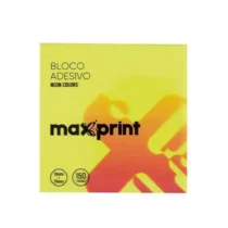 Bloco Adesivo Neon Amarelo 76 mm X 76 mm - Maxprint