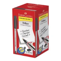 Caneta Esferográfica Trilux Preta C/ 50 UN. - Faber-Castell
