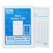 NOTA NEUTRA 1/32 105 MM X 146 MM C/ 40 X 2 VIAS UN. - TILIBRA