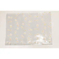Saco Transparente C/ Flores Brancas 30 cm X 44 cm  - Cromus