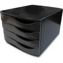 Gaveteiro C/ 4 Gavetas Preto 37,5 cm X 30 cm X 21,3 cm UN. - Maxcril