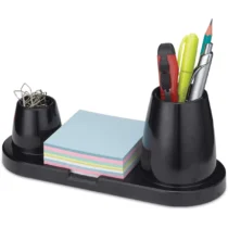 Porta Canetas, Clips E Lembretes Trio Plus Preto 10,9 cm X 9,4 cm X 23,9 cm UN. - Waleu
