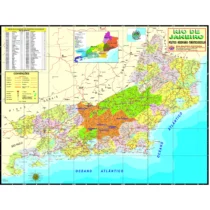 Mapa Rio De Janeiro 120 cm X 90 cm UN. - Bia Mapas