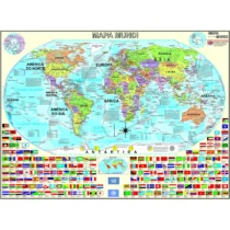 Mapa Mundi Político 120 cm X 90 cm UN. - Bia Mapas