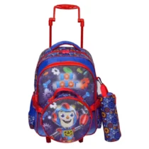 Kit Mochila Com Lancheira E Estojo Bob Robot Azul - Winth