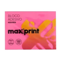 Bloco Adesivo Neon Rosa C/ 100 Fls. 76 mm X 102 mm - Maxprint