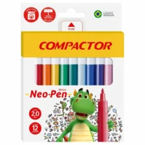 Caneta Hidrografica Neo Pen-Mirim C/ 12 Cores UN. - Compactor