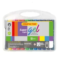 Giz De Cera Super Gel C/ 12 Cores UN. - Compactor