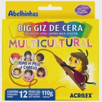 Giz De Cera Multicultural C/ 12 Cores UN. - Acrilex