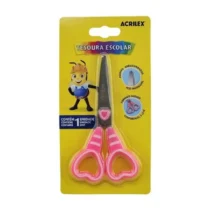 Tesoura Escolar Coração Rosa UN. - Acrilex
