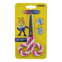 Tesoura Escolar Pirulito Rosa UN. - Acrilex