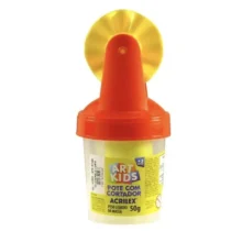 Massa De Modelar Pote C/ Cortador Ondulado Amarelo Limão C/ 50 G  - Acrilex