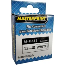 Fita Compatível P/ Rotulador Eletrônico RL-B-K231 M-K231 Preto E Branco 12 mm X 8 m UN. - Masterprint