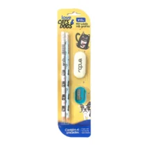 Kit Love Cats And Dogs C/ 2 Lápis HB, 1 Borracha E 1 Apontador Cats UN. - Onda