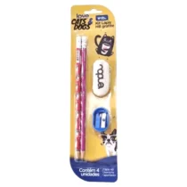 Kit Love Cats And Dogs C/ 2 Lápis HB, 1 Borracha E 1 Apontador Dogs UN. - Onda