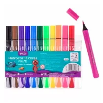 Caneta Hidrocor Pincel Blush Pen C/ 12 Cores UN. - Onda